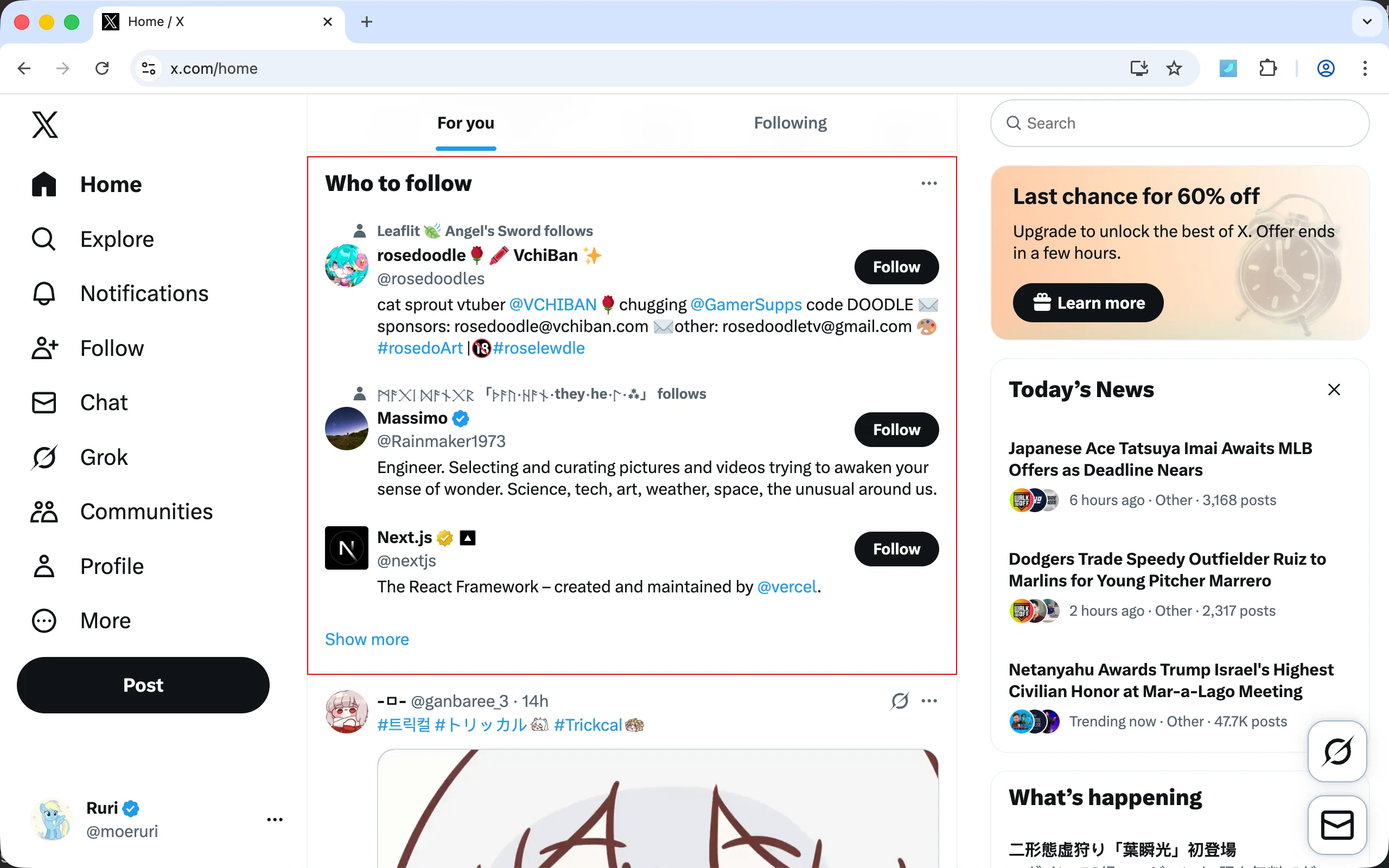 Hide Who to Follow